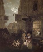 Four hours a day at night, William Hogarth